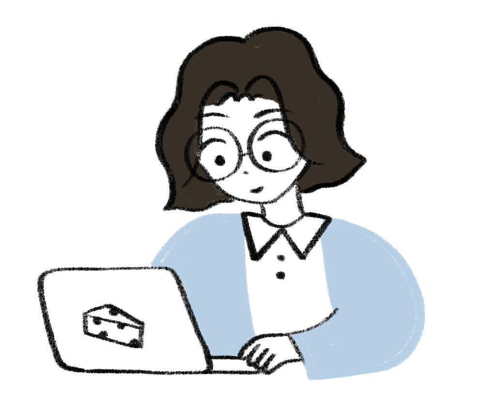 Illustrated person working